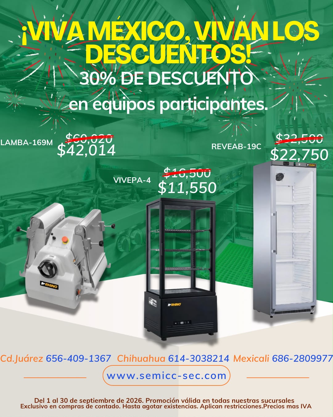 Promoción de septiembre: Laminadora y vitrinas, 30% de descuento en equipos participantes